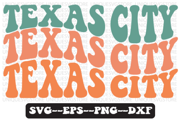 Texas City Wavy Retro Svg Design Review